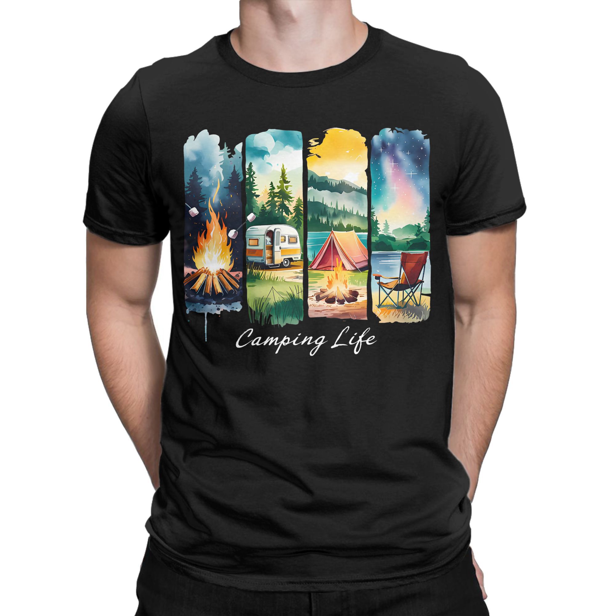 Outdoor Adventure Rv - Camping Life T-shirt RV Tent Kampvuur