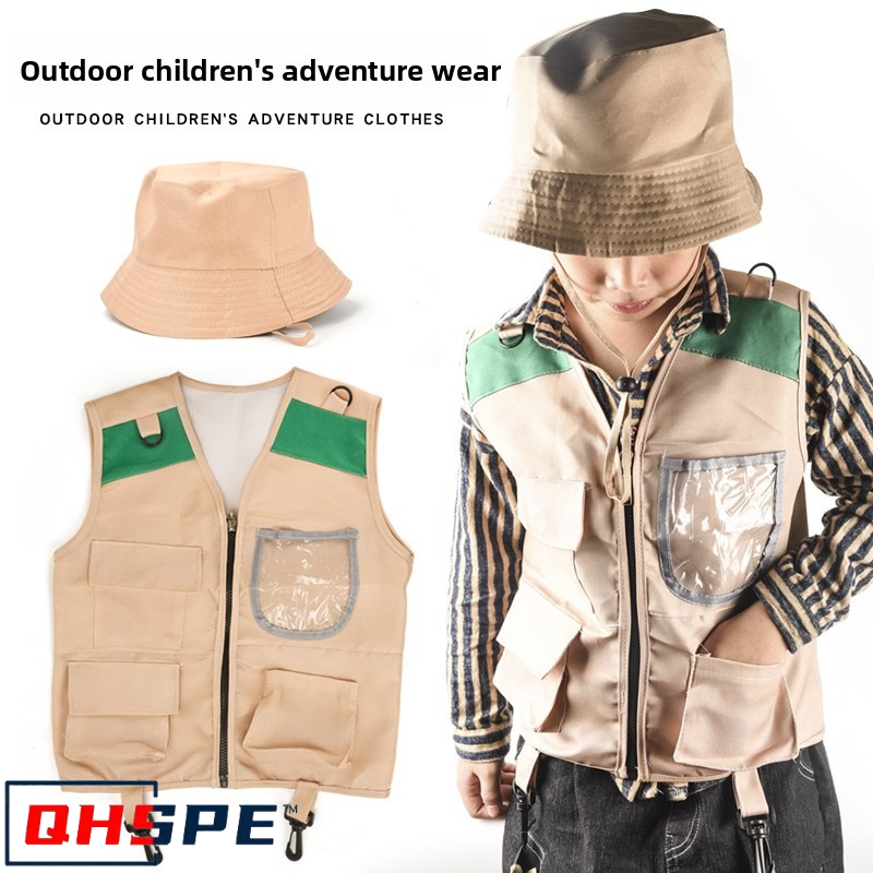Outdoor Adventure Kit For Boys - Kids Explorer Vest en Hoed Kostuum